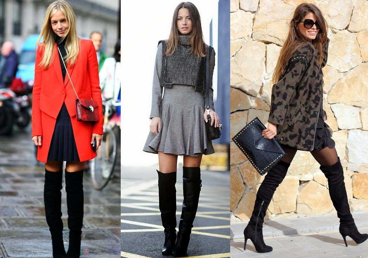 bota over the knee preta looks