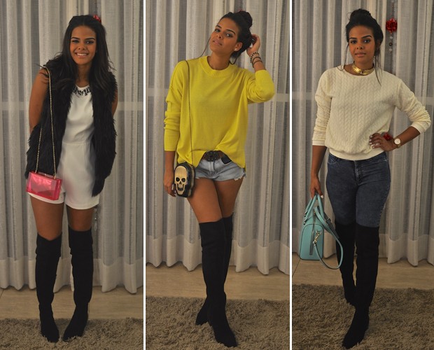 outfit bota over preta