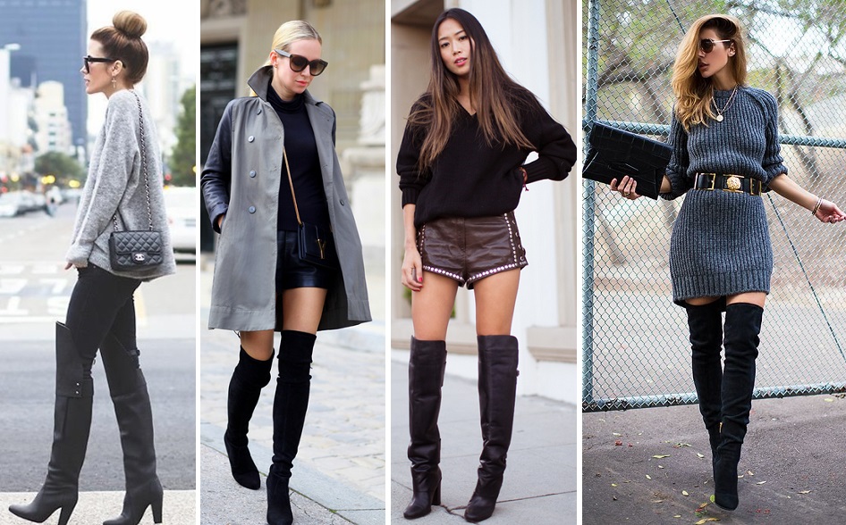 bota over preta com calça skinny