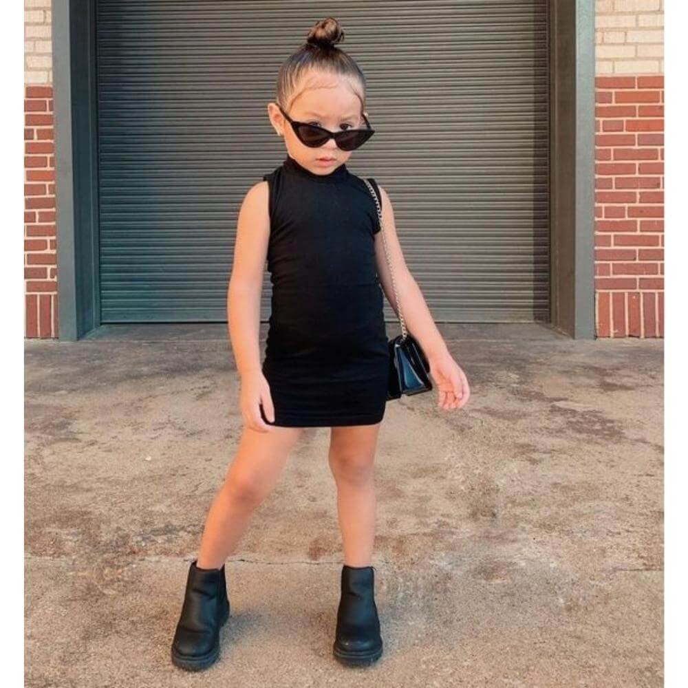 bota preta infantil cano curto
