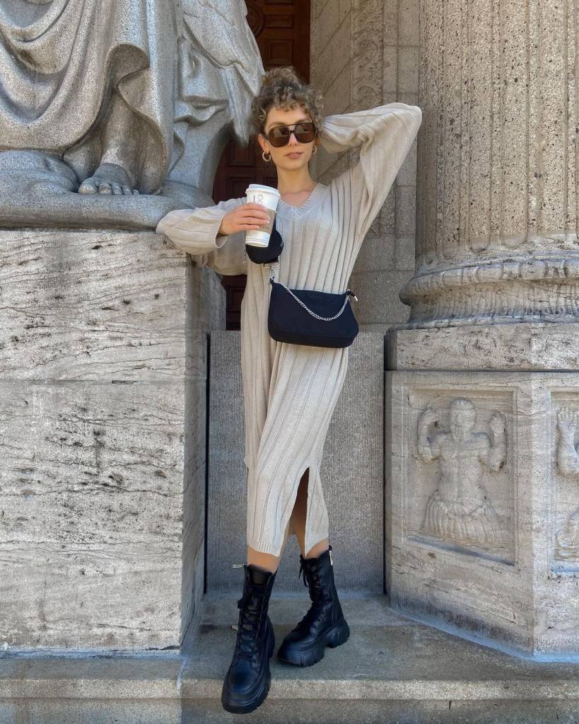 bota tratorada cano alto preta looks