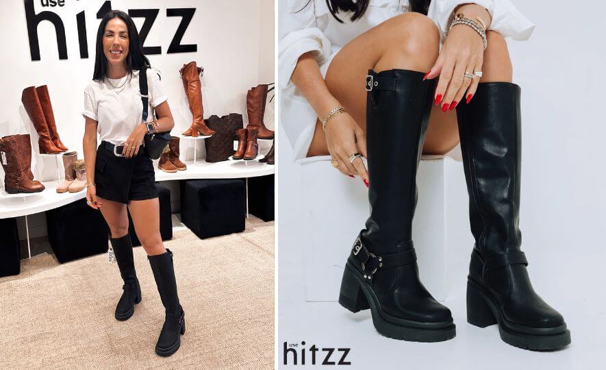 botas pretas femininas de camurça