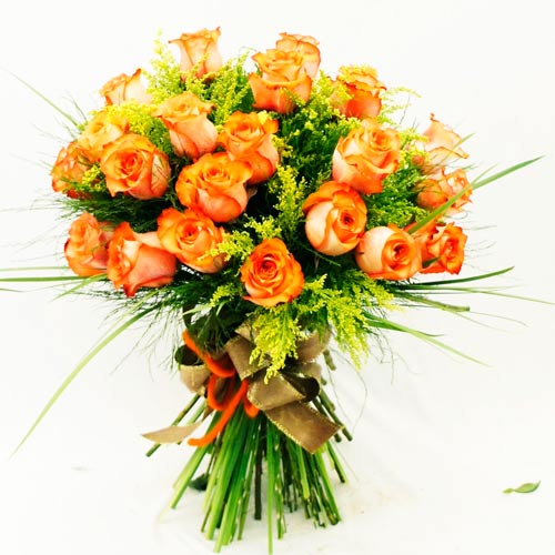buquê de tulipas laranja