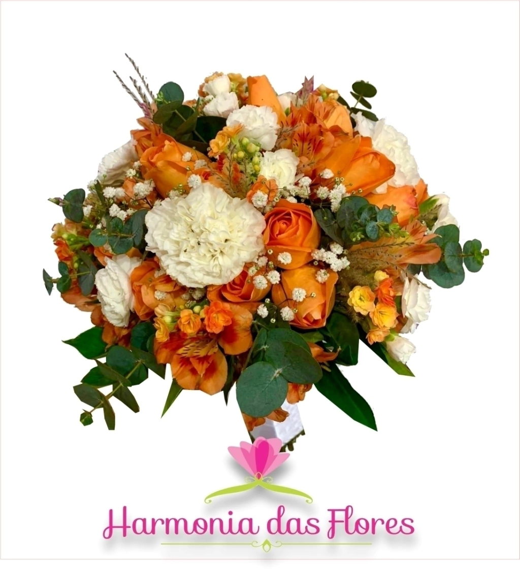 buquê de flores para aniversário laranja