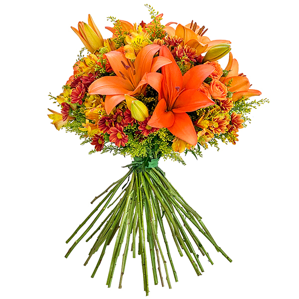 onde comprar buquê de flores laranja