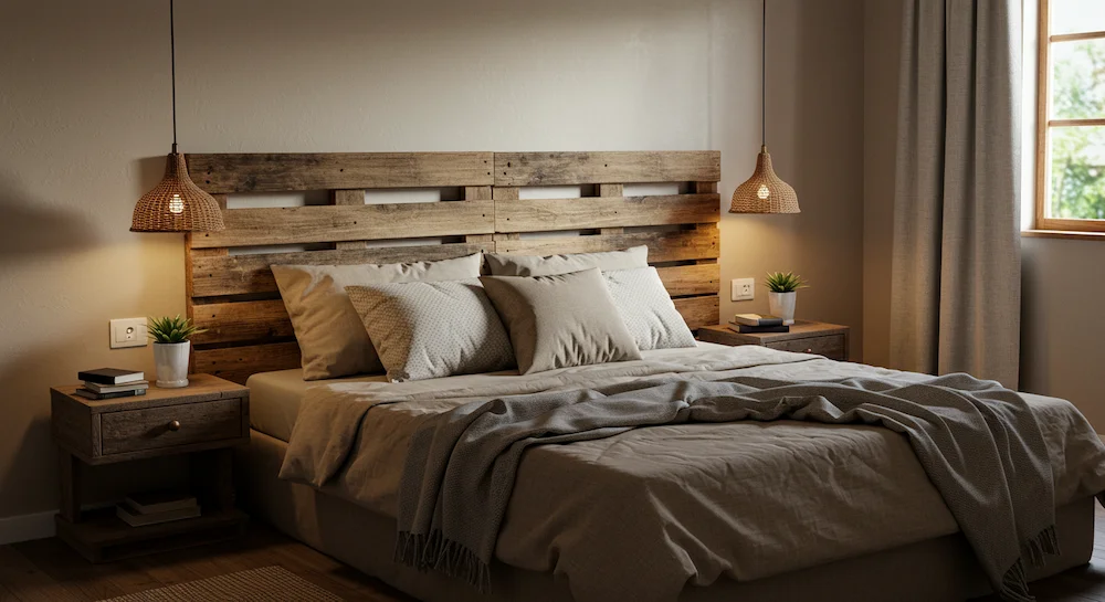 cabeceira de pallet casal com led