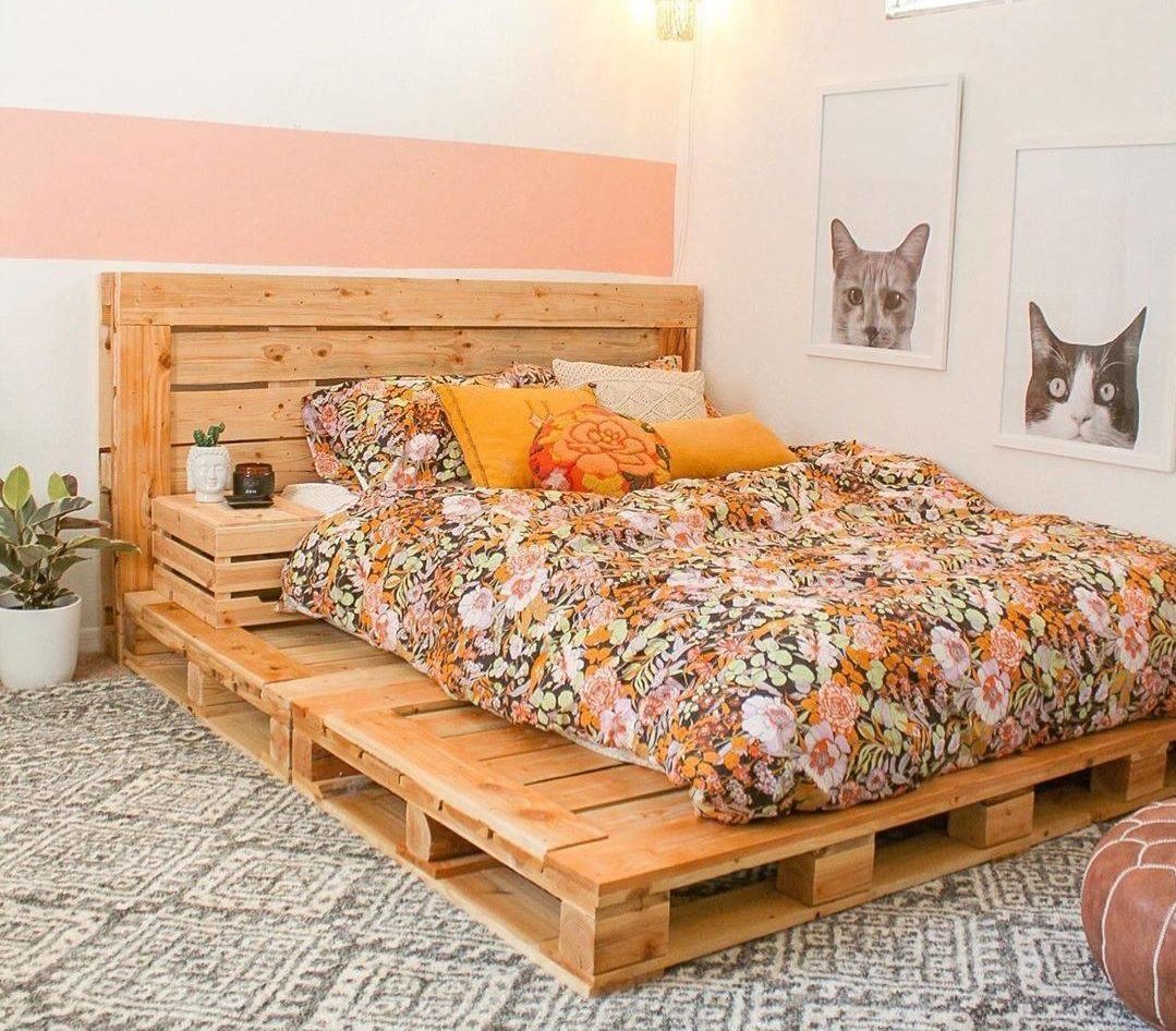 cabeceira de pallet casal com luzes