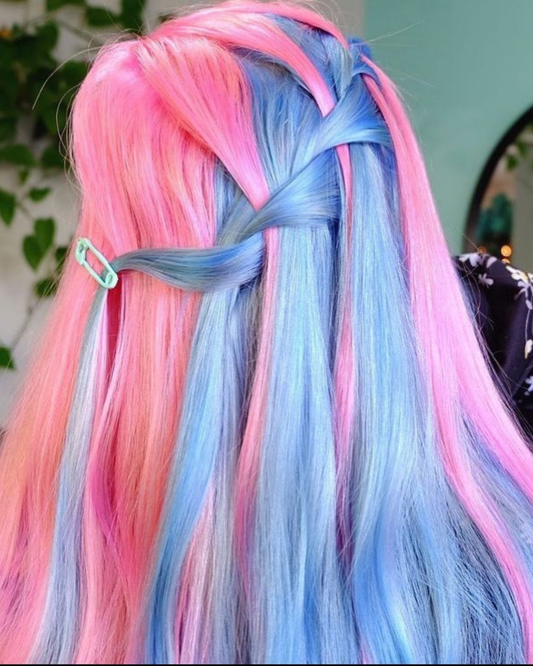 cabelo azul pastel