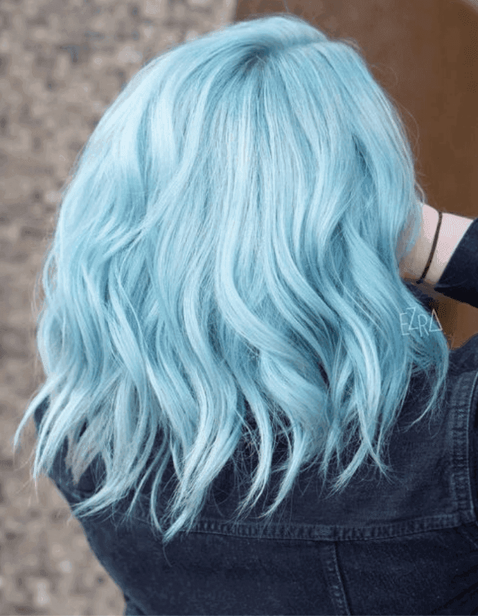 cabelo azul pastel