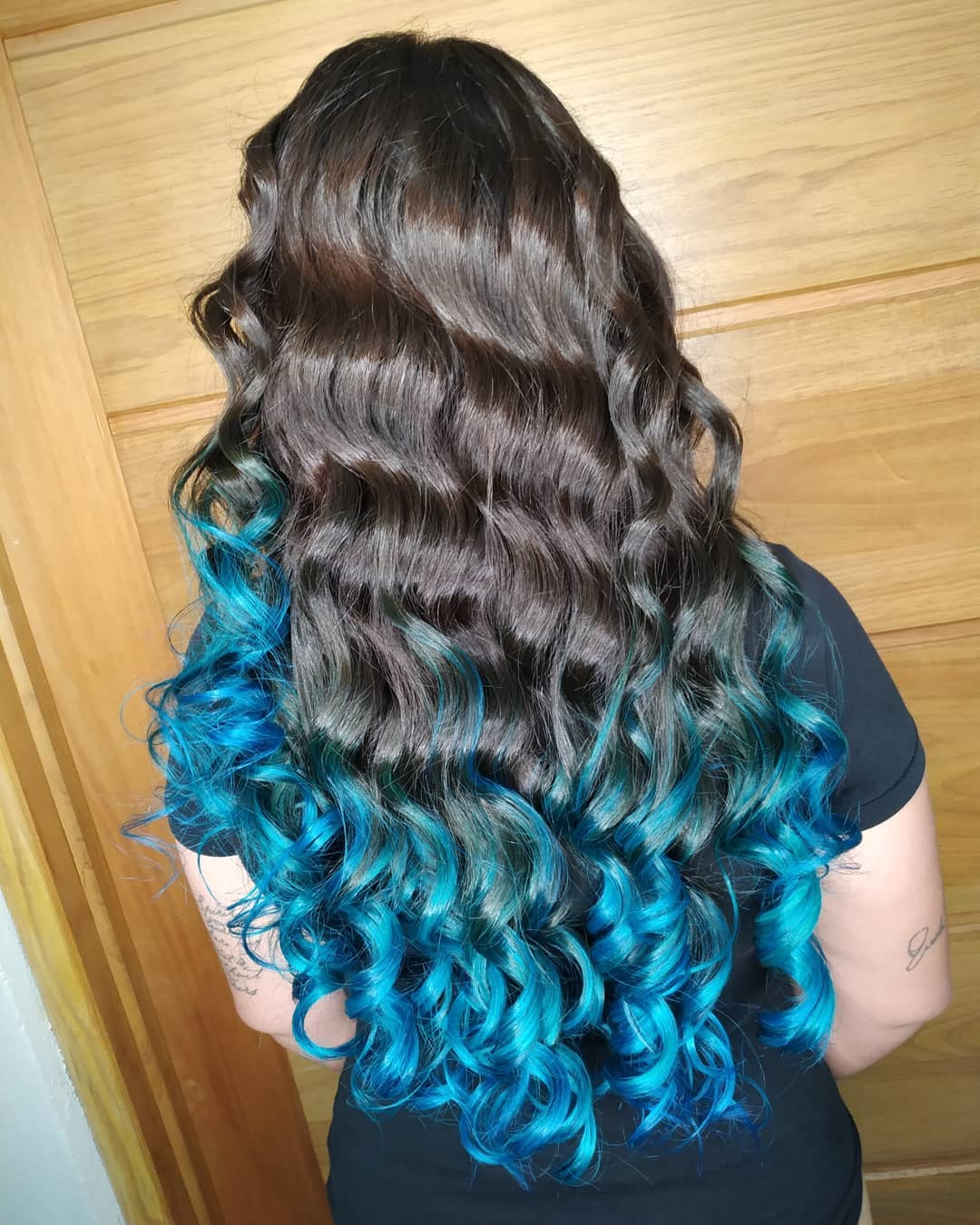 cabelo azul turquesa pontas