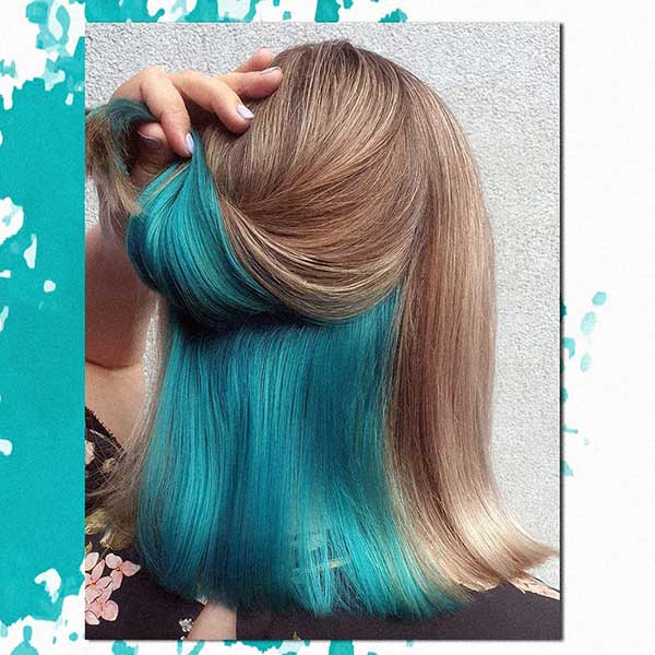 cabelo azul turquesa pontas