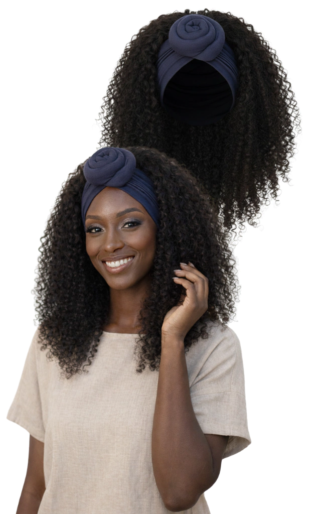 Cabelo cacheado ombré azul