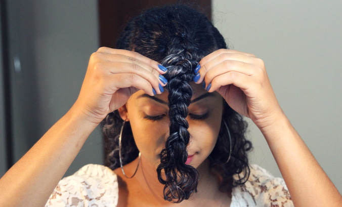 como fazer trança tiara em cabelo cacheado passo a passo