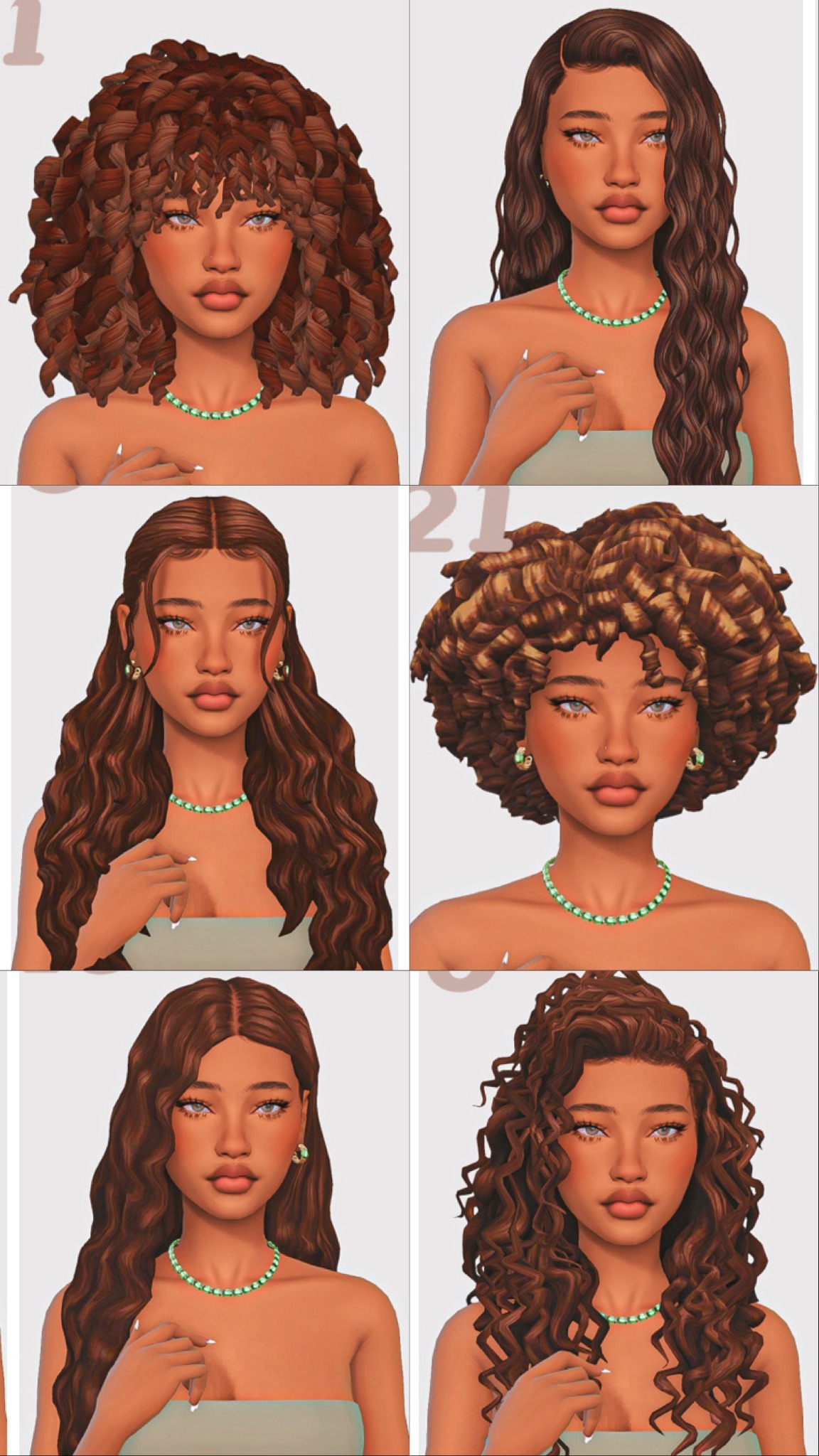 cabelo cacheado the sims 4