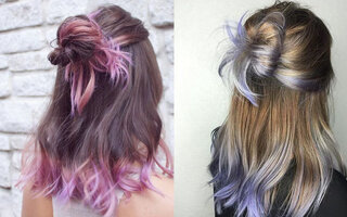 cabelo colorido nas pontas