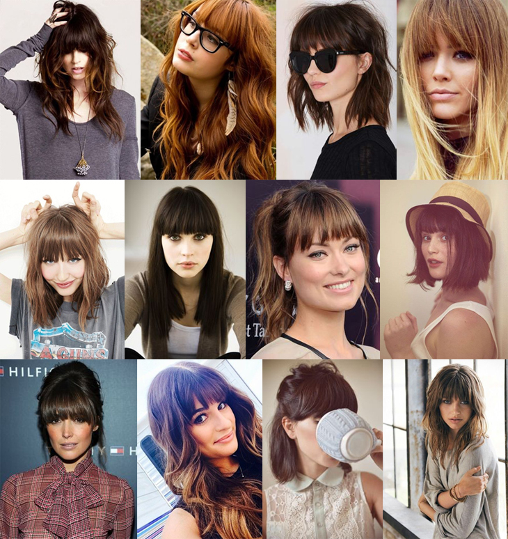 cabelo comprido com franja