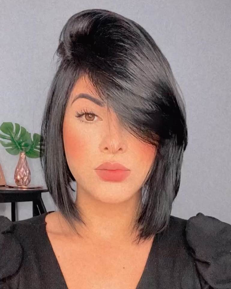 franja cortininha cabelo curto