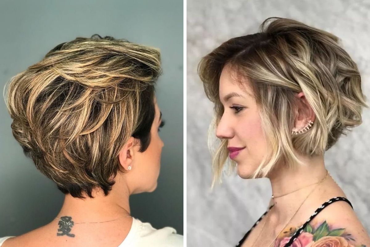 Cabelo Curto Com Mechas