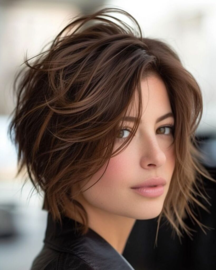 cabelo curto desfiado ou repicado na nuca