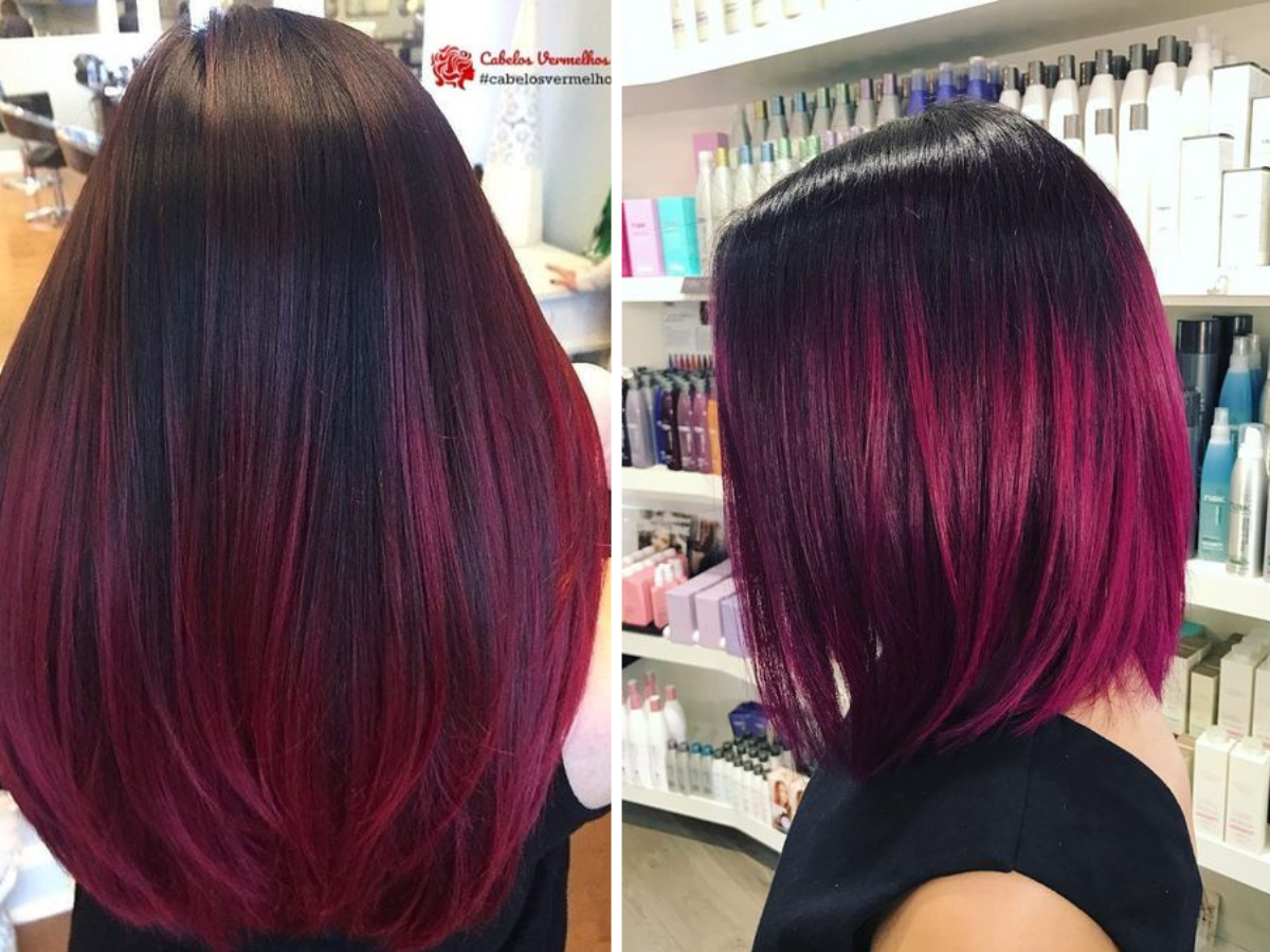 cabelo curto marsala