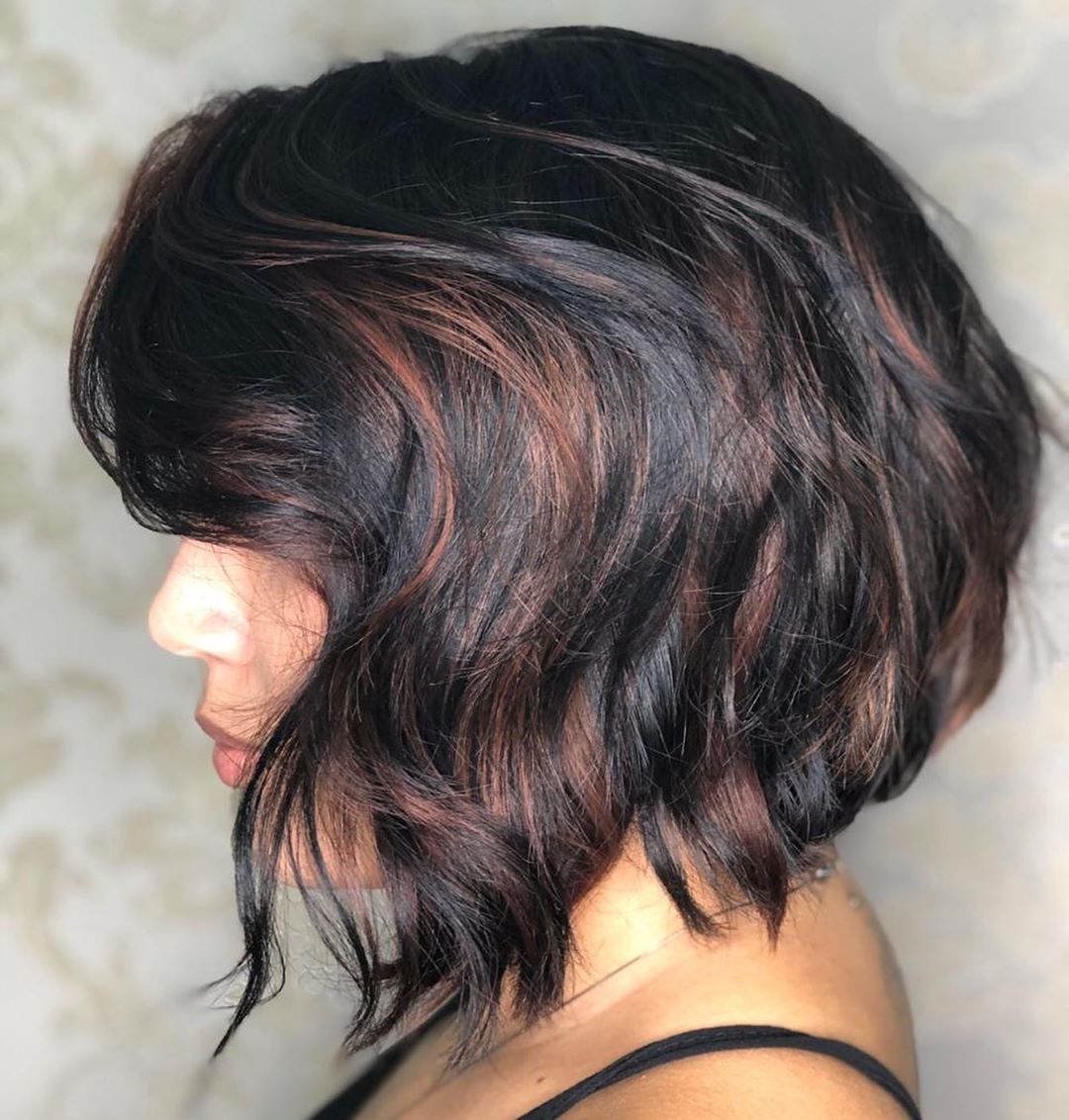 cabelo curto preto colorido