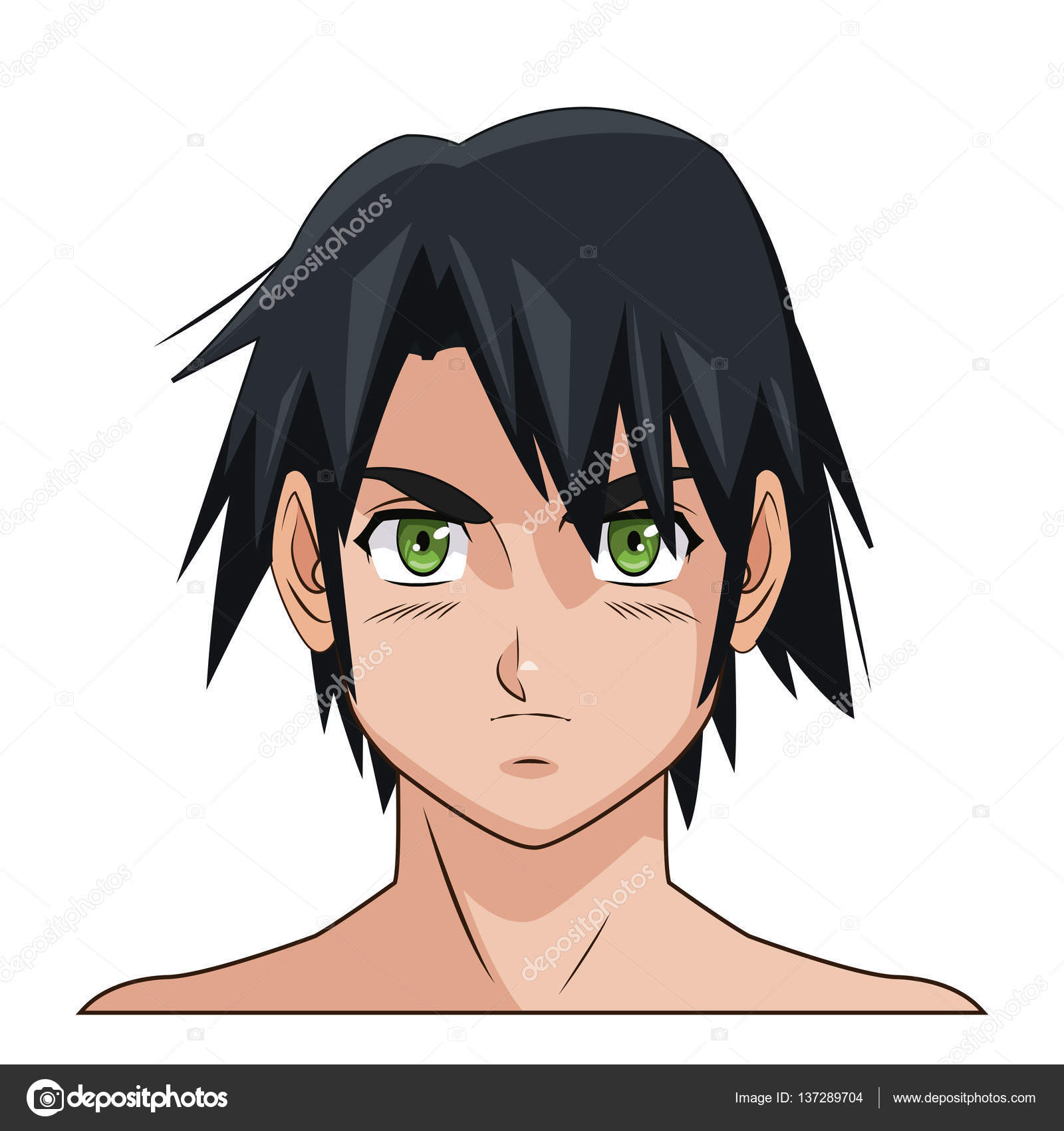 desenho de mechas de cabelo anime