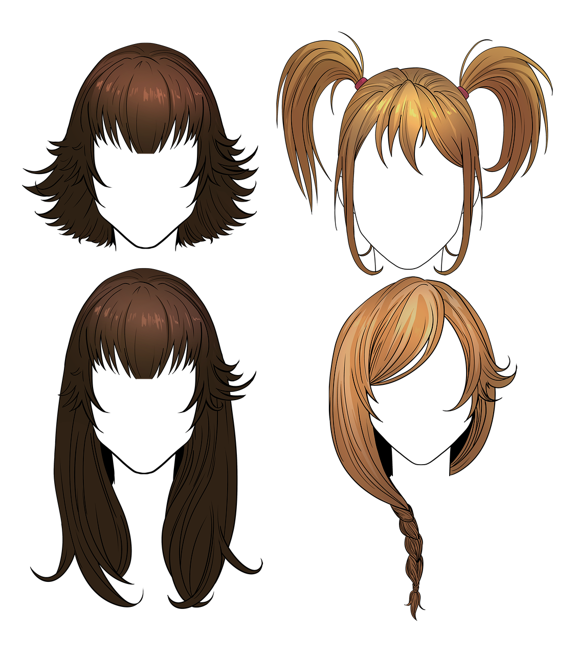 cabelo anime feminino cores