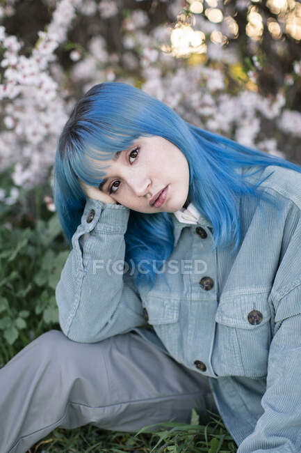 cabelo feminino azul