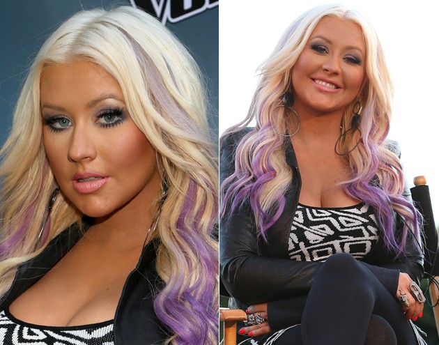 cabelo loiro com pontas roxas