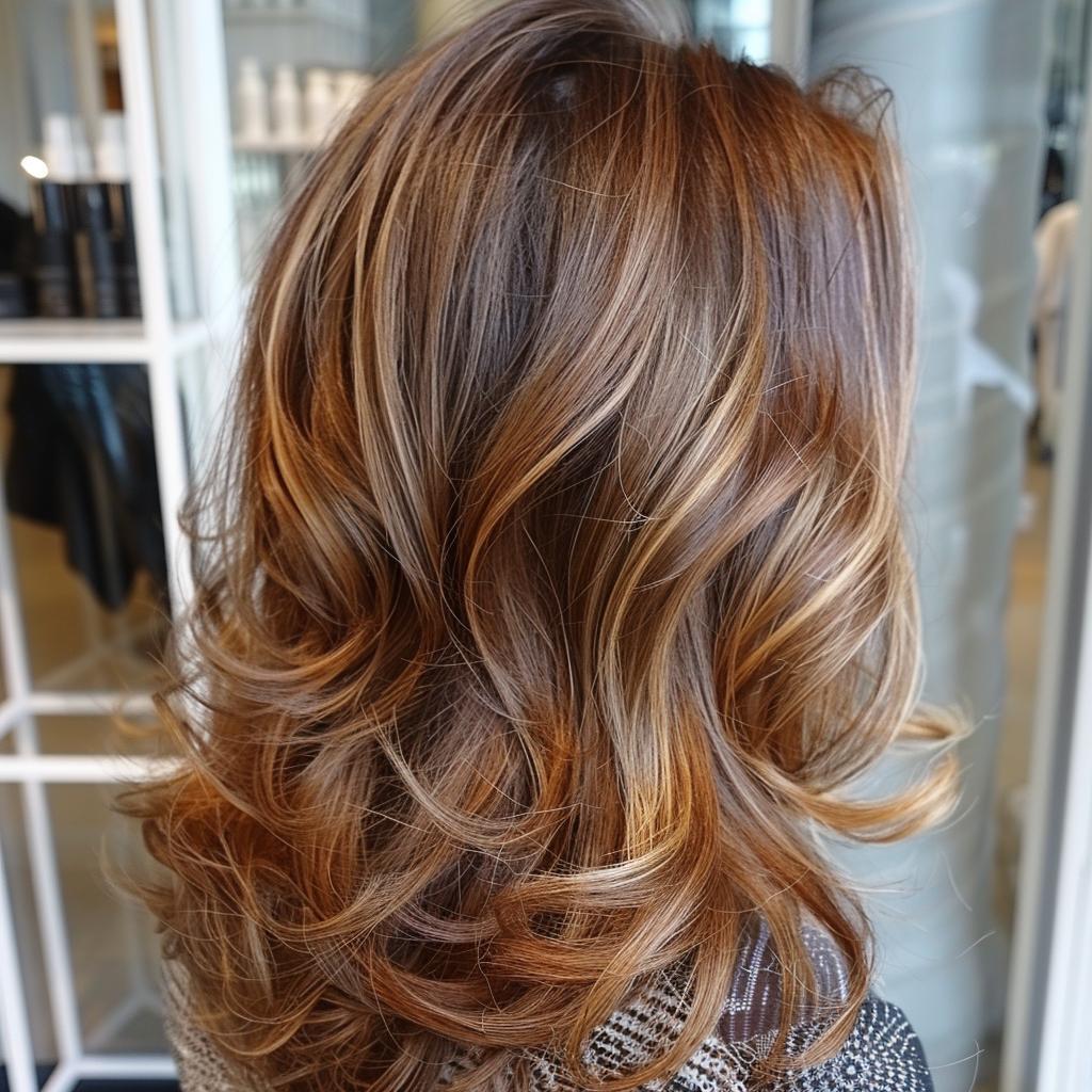 cabelo loiro escuro com luzes caramelo