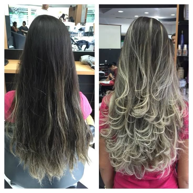 cabelo longo com luzes