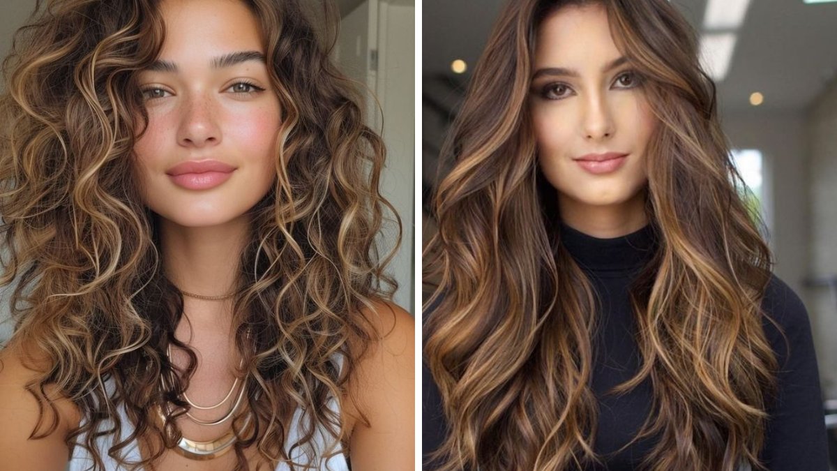 cabelo longo com luzes