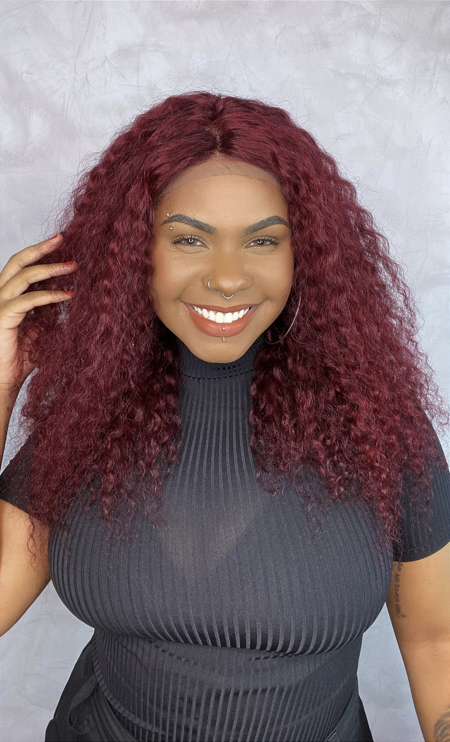 Cabelo marsala descolorido