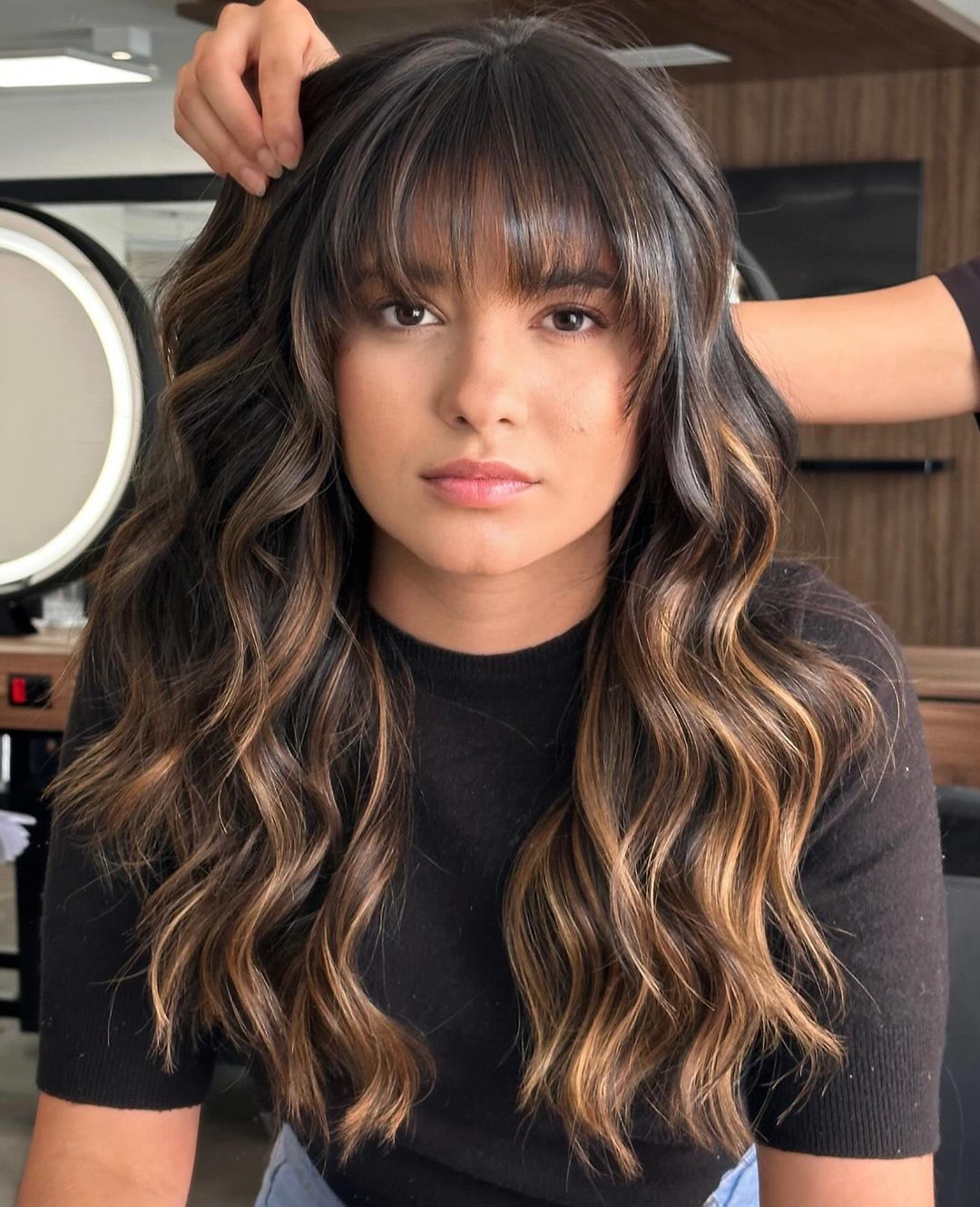 cabelo medio repicado franja