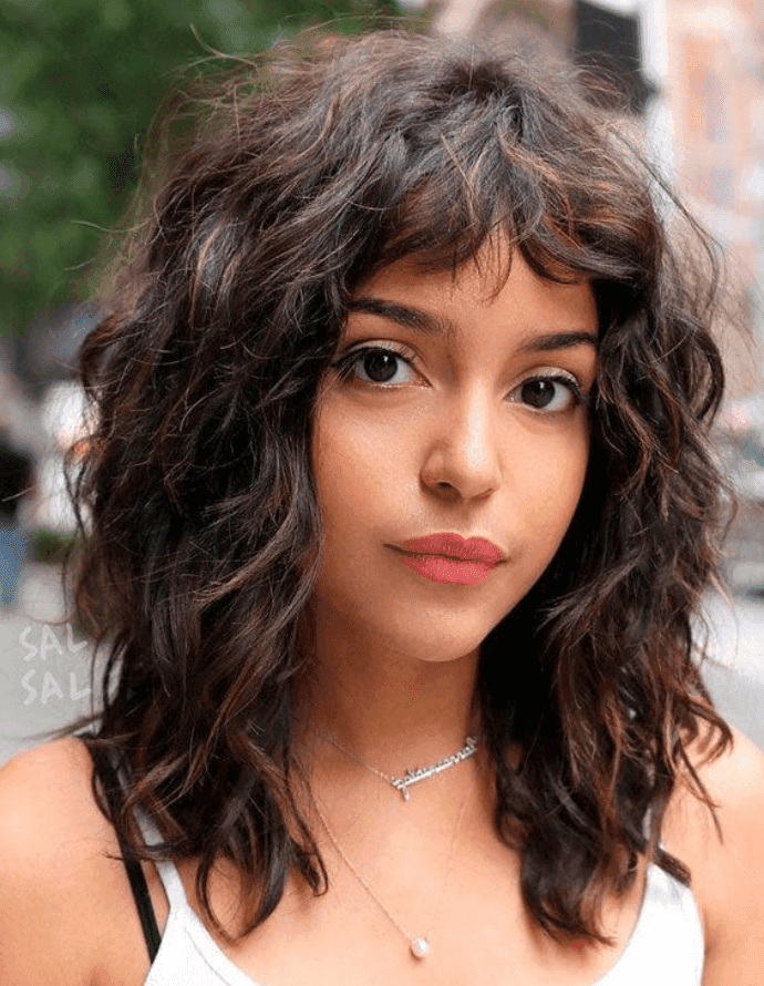 cabelo medio repicado franja