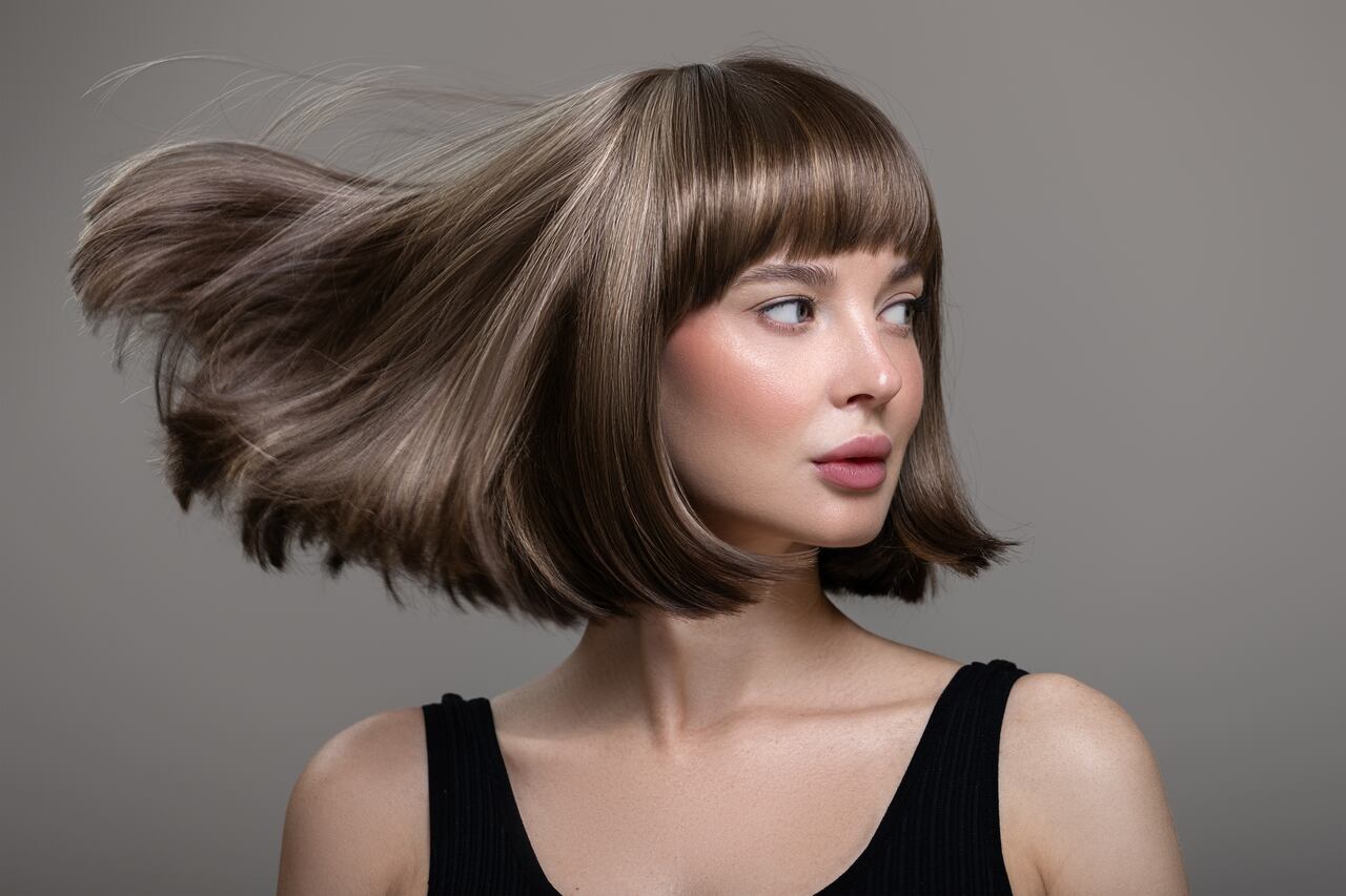 cabelo medio repicado franja