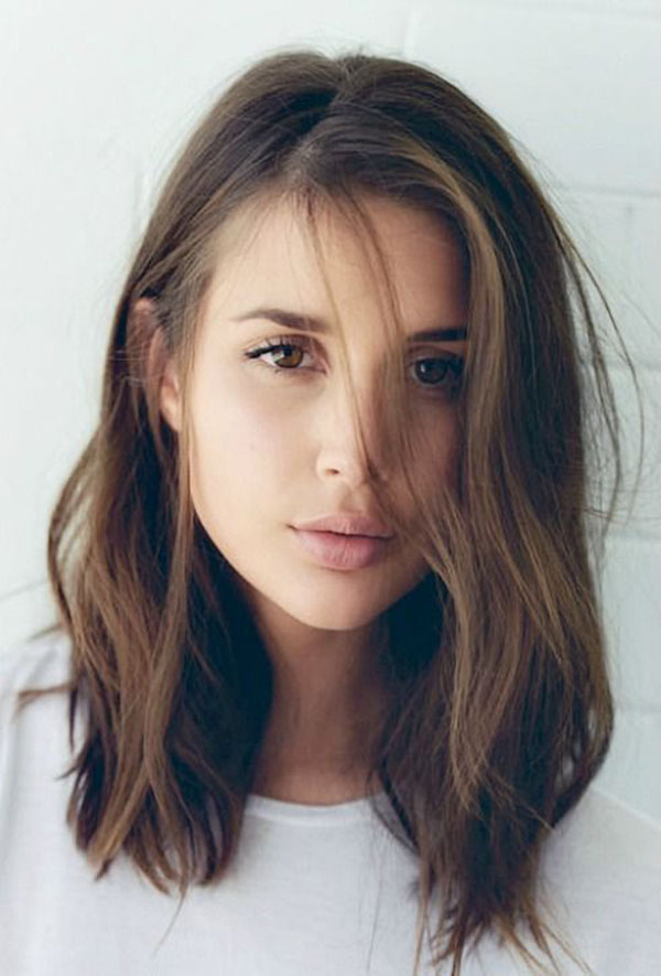 cabelo médio com franja