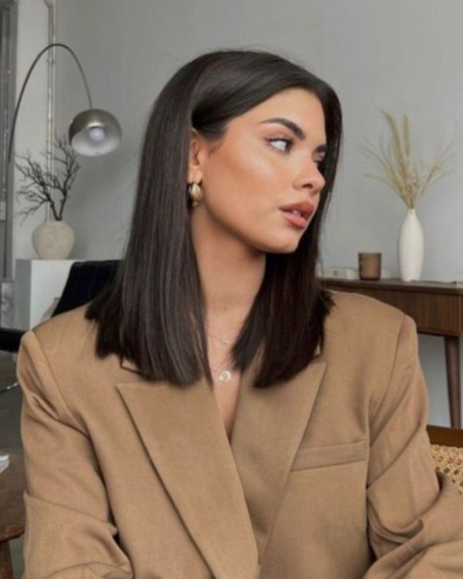 cabelo médio com franja