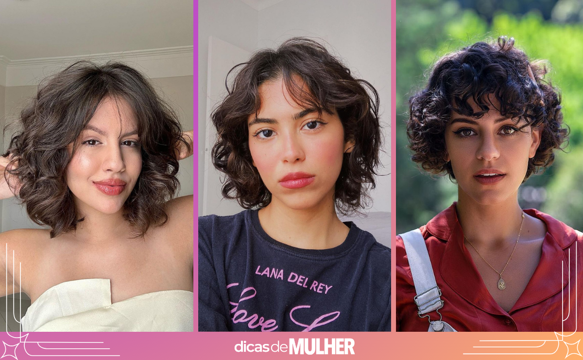 cabelo ondulado com franja