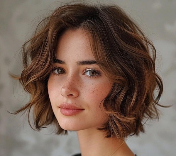 cabelo ondulado natural curto