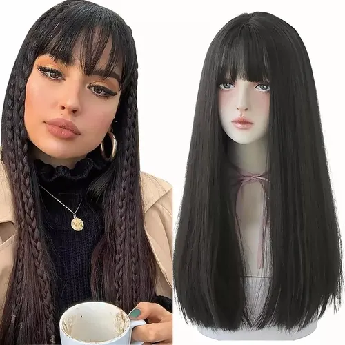 Franja Lateral Longa: Versatilidade para Cabelos Escuros