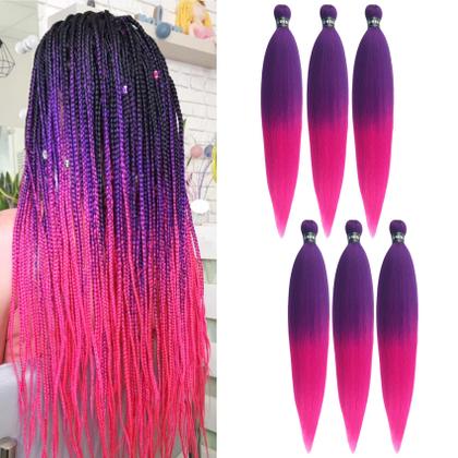 cabelo rosa e roxo