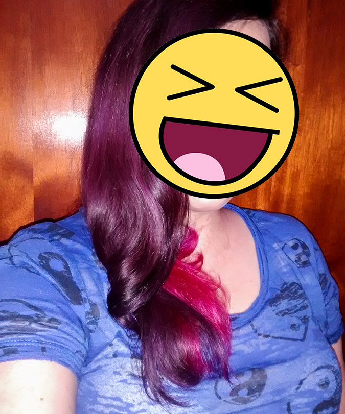 cabelo rosa e roxo