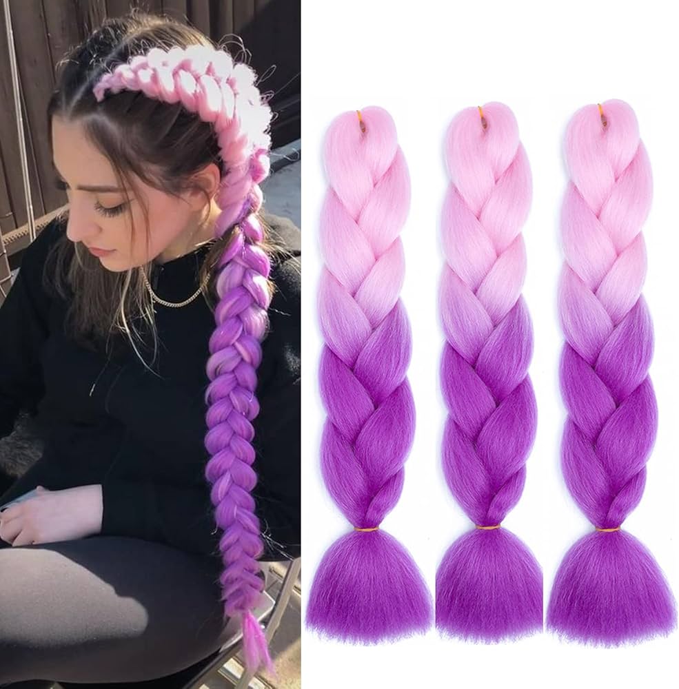 cabelo rosa e roxo