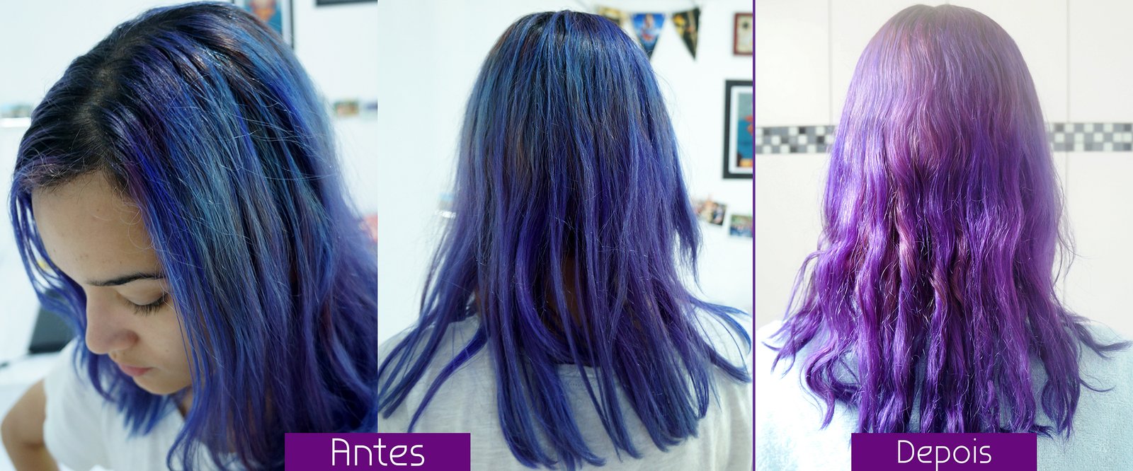 como manter a cor do cabelo roxo vibrante
