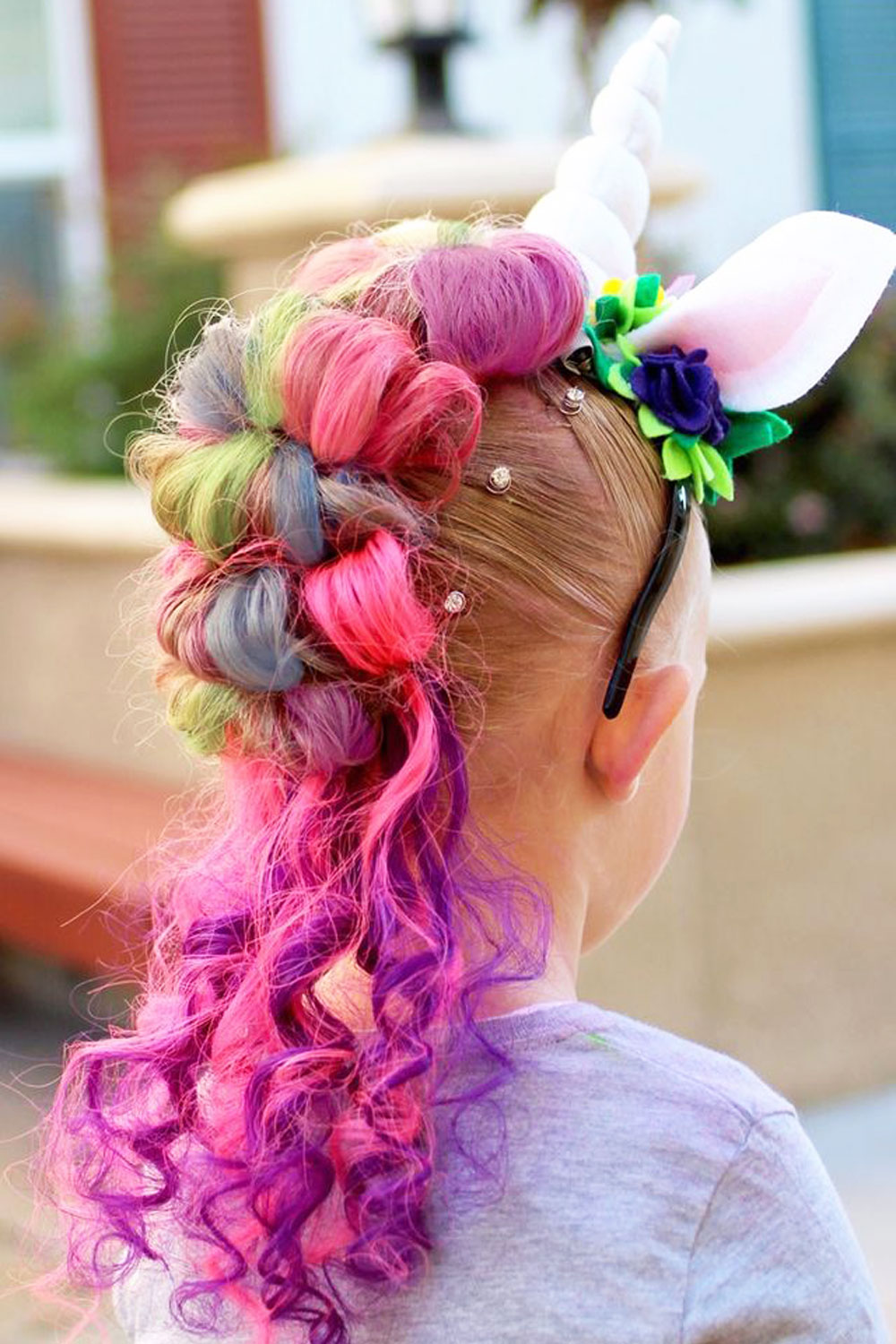 cabelo unicórnio infantil