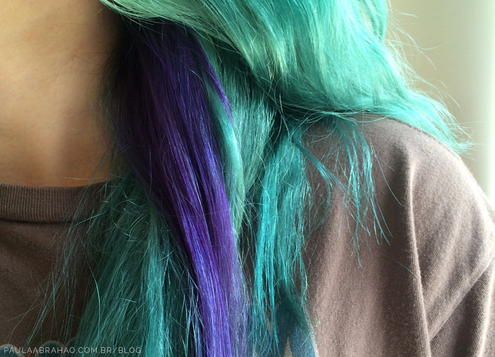 cabelo verde agua com roxo