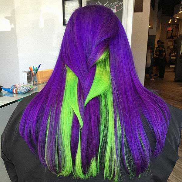 Cabelo Split Hair Verde e Roxo: Inspirações e Dicas de Aplicação