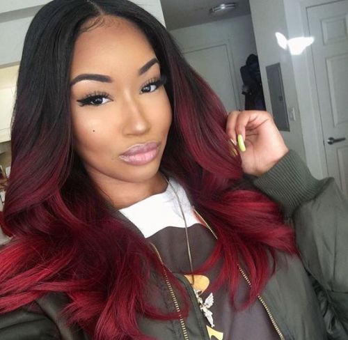 cabelo vermelho e preto