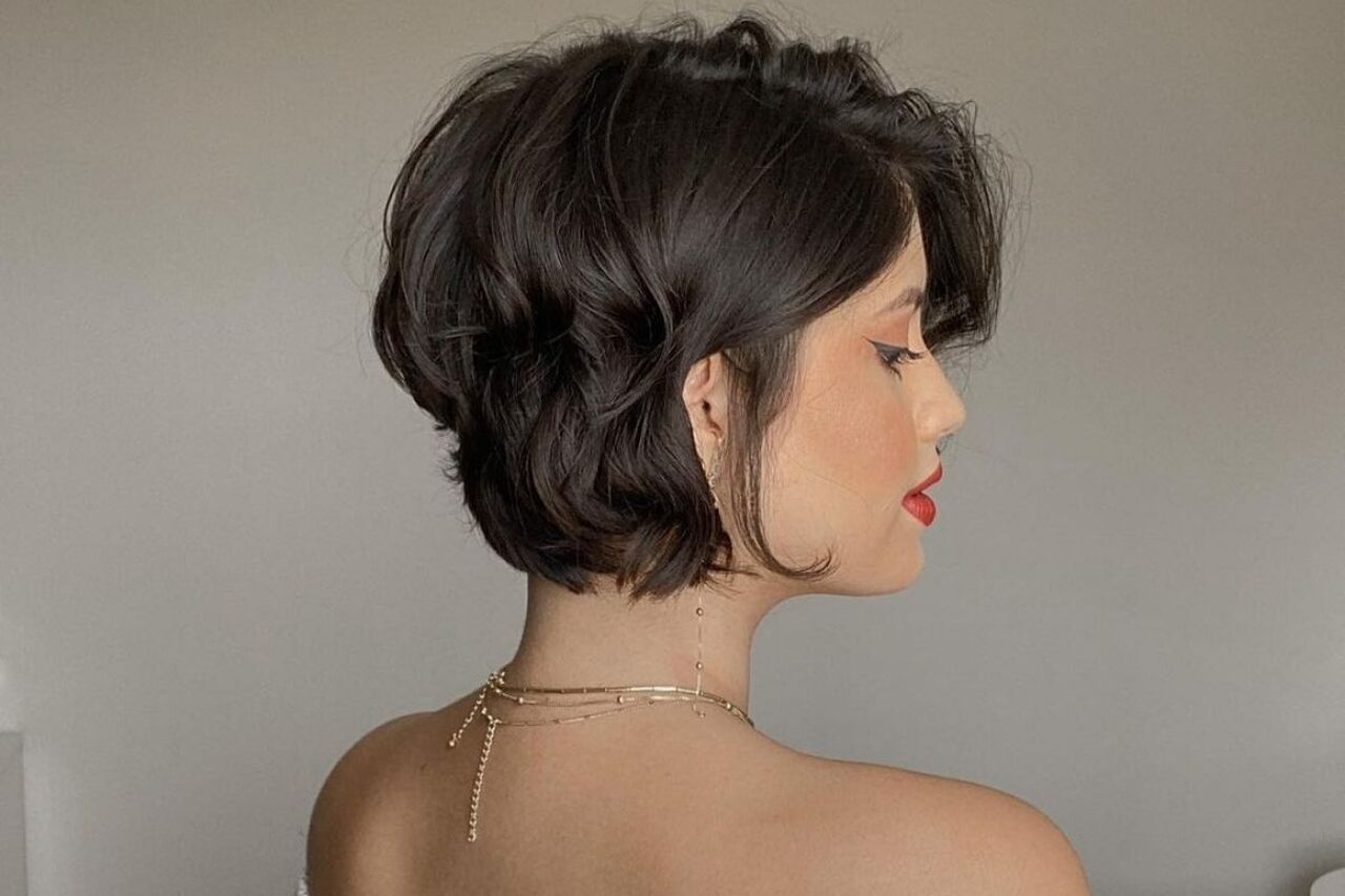wolf cut cabelo curto ondulado